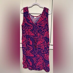 Pink and Blue Hawaiian Dress